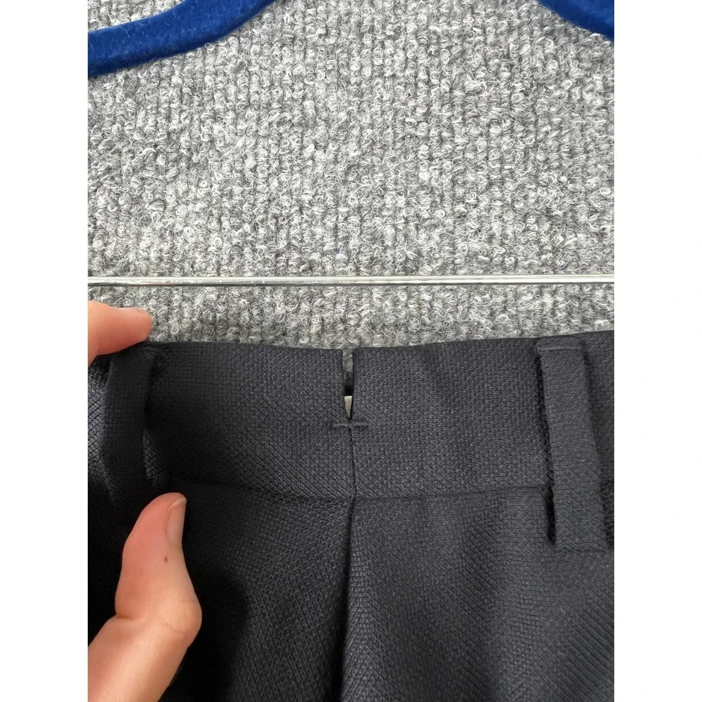 Polo Ralph Lauren Mens 30/30 Wool Blend Cuffed Dress Pants Navy Blue Flat Front - Picture 7 of 8